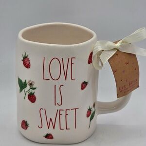 Rae Dunn Valentine's Day LOVE IS SWEET Strawberry Mug NEW Strawberries 2026